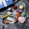 11pcs/Set with Gift Box Natural Healing Crystal Stone Chakras Bracelet Quartz Mineral Ornaments Crafts Hexagon Pendant Necklaces Jewelry Sets