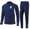 22 -23 -24 ITaly tracksuit survetement long half zip jacket Training suit soccer Italia man football tracksuits set sportswear