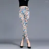 Leggings da donna LJCUIYAO Pantaloni da donna skinny da allenamento a vita alta con stampa leopardata da donna Pantaloni elasticizzati in poliestere da corsa