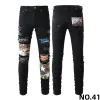 am jeans jeans firmati mens jeans skinny desig 22 colori pantaloni lunghi hippop Sticker Ricamo Slim Denim Straight streetwear Pantaloni skinny all'ingrosso 3 P3rj #