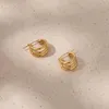 Hoop Boucles D'oreilles Joolim Bijoux Haut De Gamme PVD En Gros Non Terni À La Mode Stéréoscopique Grand Trois Cercle En Acier Inoxydable Boucle D'oreille Pour Les Femmes