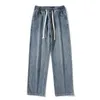 Jeans da uomo Ami Wei di alta qualità per uomo con processo di lavaggio elastico in vita Pantaloni lunghi casual e minimalista Ck09 230629