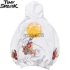 Hommes Hoodies Sweats 2023 Hommes Hip Hop Sweat À Capuche Brodé Floral Pleine Lune Lapin Harajuku Streetwear À Capuche Pull Coton Automne Hanches J230629