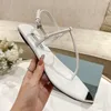 Summer Hot Selling Designer Women Borsted Leather Thong Sandal Pointed Toe Clip Flat Shoe Holiday Casual Slide 8 Colors With Box Storlek 35-41