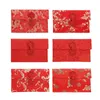 Envelopes 6 PCS Silk Red Envelopes Chinese Card Envelope Money Envelope Embroidery Chinese Knot Decoration For Good Luck Wealth