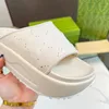 Thick Bottom Sandals Women Interlocking G Cut Out Slippers Hollow Platform Mule Rubber Slides Shoes 2024 Men's Fashion Slider Foam Wedges Mules Flip Flops Shoes