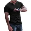 Polos masculins L'été 2023 Summer Urban Pure -colored Set of Short-Sleeved Fashion Cities Piercing T -shirts Top Tee