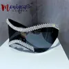 Lunettes de soleil surdimensionnées Punk Bling Diamond Sunglasse Marque de luxe Designer Hommes Lunettes de soleil Y2k Goggle Femelle UV400 Lunettes 230628