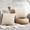 Cuscino/fodera per cuscino decorativa elegante per divano, custodia morbida al tatto, modello su un lato, beige, patchwork, per casa colonica