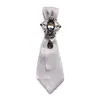 Bow Ties Classic British Style Diamond Tie Knot Brosch för kvinnor män bröllop vintage strass bowtie klädtillbehör slips