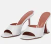 Women Square Head Sandals tofflor Strap Dermis Shoes Exposed Horseshoe Heel Fashion Satin Designerswomen Heels Sandaler EU 35-42