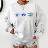 Hoodies voor dames Gekleurd Boze Oog Gothic Sweatshirt Grappige Vrouwen Mode Grunge Unisex Streetwear Esthetische Casual Outfit Jumper Fit Pullovers