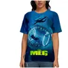 Camisetas masculinas The Meg 2 Trench 3D camiseta manga curta feminina masculina camiseta de verão