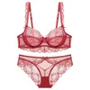 Reggiseni Imposta reggiseno e mutandine in pizzo sexy da donna