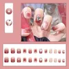 False Nails Short Fake Rose Manicure Tools Love Heart 3D Nail Art Tips Blommor Dekorationer