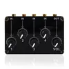 Material Mini 4 Channel Stereo Line Mixer 4in1out for Live Studio Recording Low Noise Small & Sophisticated Audio Passive Mixer