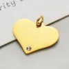 Jewelry 30pcs/lot Stainless Steel Mirror Polished Heart with Zircon Charms Pendants for Diy Jewelry Making Accessories 20/25mm