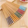 Chopsticks Bamboo Reusable Chinese Style Chopstick Classic Natural Chop Sticks Dishwasher Safe 9 1/2 Inches Drop Delivery Home Garde Dhs8P