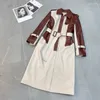 Frauen Trenchcoats Frühling Herbst Designer frauen Hohe Qualität Schaffell Echtes Leder Vintage Mantel Chic Gürtel Mantel B964
