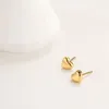 Boucles d'oreilles à la mode en forme de coeur pour les femmes en acier inoxydable couleur or petite pêche lisse bijoux de fête