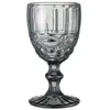 10oz wijnglazen gekleurde glazen beker met steel 300ml vintage patroon reliëf romantische drinkware voor feest bruiloft