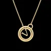 Mens Designer Necklace Hoop Pendants 18K Gold Plated Chain Luxury Gold Necklaces Stainless Steel Letter Choker Cuban Link Jewelry Accessories Gifts with Box