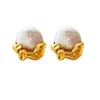 Stud Earrings 925 Sterling Silver Natural Baroque Freshwater Pearl For Women Fine Jewelry Korean Ear Studs Dainty Gift