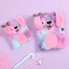 Cute Embroidery Fold Notepad Colorful Animal Plush Notebooks With Lock Girl Portable Travel Diary Planner Stationery