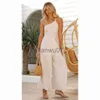 Femmes Combinaisons Barboteuses Femmes Bretelles Sans Manches Combinaisons Été 2023 Casual Pantalon Large Jambe Mode Combinaison Solide Couleur Lâche Femmes Minceur Playsui J230629