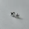 Stud Earrings 2023 Silver Color Simple Four-pointed Star Asymmetrical Women's Exquisite Jewelry Gifts