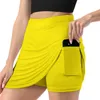 Röcke Gelb | Heller, einfarbiger, lichtbeständiger Hosenrock, Nachtclub-Outfit, koreanische Kleidung für Damen
