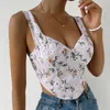 Bohemian Flower Embroidery T-Shirt Women Blusas Sleeveless Bow Slim Crop Top Summer Fashion Ladies Blouse