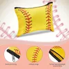 DHL100PCS Torebki kosmetyczne płótno żółte białe baseball zamek błyskawiczny torba do przechowywania podróży