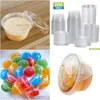 Conteneurs jetables à emporter 1 oz gobelets en plastique Jello S avec couvercles conteneur de portion de soufflé 1 oncec boîte transparente Kd1 Drop Delivery Hom Dhwli