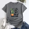 Camisetas femininas Go Sit On A Cactus Camiseta Vintage Plant Lady Gift Tshirt Funny Women Graphic Gardening Top Tee Shirt