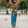 Roupas Étnicas Feminina Estampa Causal Hippy Sari Baggy Calças de Pernas Largas Boho Beach Bloomers Estilo Boêmio Tailândia Sarees Calças Soltas