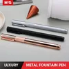 Pens M G Full Metal Fountain Pen 0.38mm With Gift Box Ink Pen Calligraphy Gift Pens Set For School Office Luxury Business Pen