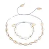 Pendanthalsband Hot European Style Natural White Seashell Armband Halsband Handvävda kvinnor smycken Creative Conch Shells Accessories Wholesale 230613