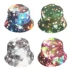 Chapeaux à large bord seau été Harajuku chapeau ciel étoilé imprimé dégradé Tie Dye Graffiti crème solaire extérieur casquette de pêcheur pliable 230629