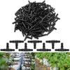 Watering Equipments 50/100/200pcs Plastic Barbed TEE Connector For 4/7mm Hose Micro Spray Joint Outdoor Garden Lawn Irrigation Systems Tool