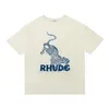 Rhud メンズ Tシャツ Tシャツデザイナーカジュアルファッション夏半袖ヨーロッパアメリカ男性女性ラウンドネック Tシャツ高級トップスサイズ S-XL 文字プリント服
