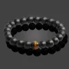 Mode 8MM Chakra Tiger Eye Buddha Armband För Kvinnor Män Natursten Runda Pärlor Armband