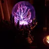 Decorative Objects Figurines Creative Glowing Halloween Crystal Ball Deluxe Magic Skull Finger Plasma Ball Spooky Home Decor 230628