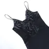 Casual Dresses Black Sexy Slip Mini Dress Women BodyCon Rand Lace Patchwork Slim Fit Night Club Party Summer Vestidos