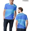 Men's Polos Summer Mens Shirts Designer Geometry Pattern Line Turn Down Collar Short Sleeve Slim Stretch High Quality Shrinkproof