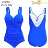 Roupas de banho femininas push up maiôs de uma peça mais grandes tamanho sólido preto azul vermelho maiôs roupas de praia roupas HKD230628