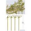 이쑤시개 Tooticks Santi 100 개/갑 대나무 나무 꽃 매듭 꼬치 꼬치 4.5 인치 칵테일 및 전채에 적합 Xb1 Drop Dhuqg
