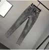 Jeans femme Super élastique taille haute crayon Streetwear femmes pantalon Denim maigre diamant fer rétro Stretch pantalon A453