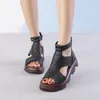 Sandaler gktinoo kvinnliga 2023 sommar äkta läder kvinnliga plattform kilar casual skor handgjorda romerska 230628
