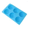 Baking Moulds 6 Lattices Silicone Cake Mold 3D Sunflower Shape Jelly Donuts Pudding Molds Handmade Soap Sugar Fondant Mould
